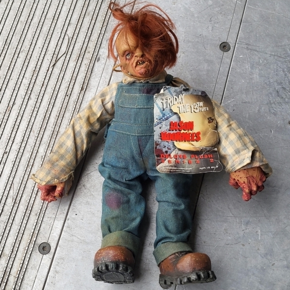 Friday the 13th Jason Voorhees Plush Doll - Red Hair, Blue Overalls
